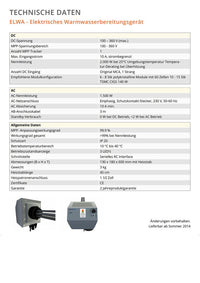 My-PV ELWA DC Photovoltaik Heizstab Warmwasser Aufbereitung 1,5 Zoll 2 kWh