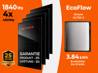 1840 Wp Balkonkraftwerk ECOFLOW STREAM Ultra X & Heckert Solar
