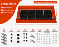 Montageset Schrägdach Unterkonstruktion für 4 Solarmodule