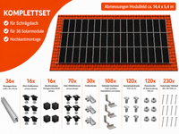 Montageset Schrägdach Unterkonstruktion für 36 Solarmodule