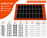 Montageset Schrägdach Unterkonstruktion für 24 Solarmodule