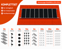 Montageset Schrägdach Unterkonstruktion für 8 Solarmodule